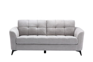 English Elm Carlotta Tufted Woven Fabric Sofa Set Mid-century Style with Black Metal Legs B2749S00143