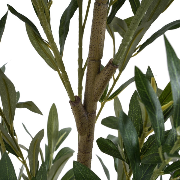 English Elm Christopher Knight Home® - 6' Olive Tree Faux Plant with Pre-Potted Black Plastic Base, Lifelike Leaves, Low Maintenance Décor Green N772P286766G