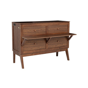 English Elm Full Size Pine Cabinet Murphy Bed with Usb Charging Side Shelves for Guest Rooms W504S00221