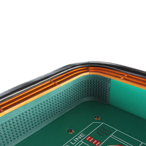English Elm 12 Foot Regulation Craps Table with Green Felt Padded Rail and Casino Game Room Style W2748S00004