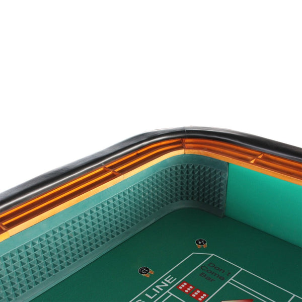 English Elm 12 Foot Regulation Craps Table with Green Felt Padded Rail and Casino Game Room Style W2748S00067