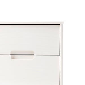 English Elm Walker Edison - Mid-Century Solid Pine 2-Drawer Nightstand White – Versatile Side Table with Cutout Handles and Storage B185P168918