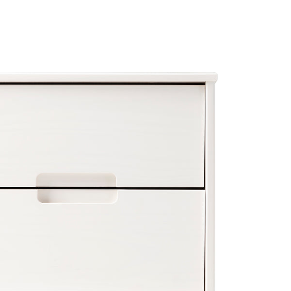 English Elm Walker Edison - Mid-Century Solid Pine 2-Drawer Nightstand White – Versatile Side Table with Cutout Handles and Storage B185P168918