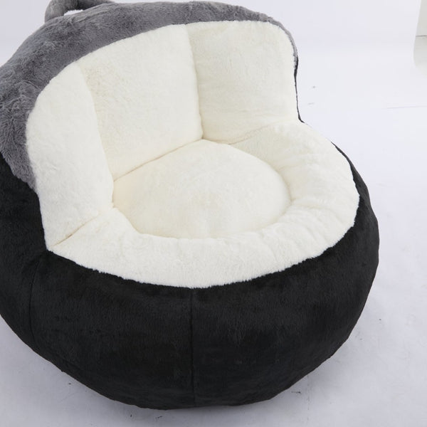 English Elm Oversized Faux Fur Bean Bag Chair - Multicolor Lounger Sofa For Cozy Living Room Relaxation! W3723P375716-GIGA