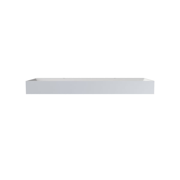 English Elm 48 Inch Matte White Solid Surface Bathroom Basin Rectangular Vanity Sink Modern T3785P491216