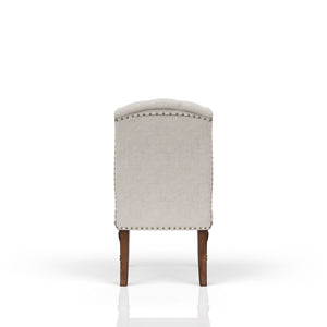 English Elm Upholstered Elegant Wing Host Chair with Classic Dining Design, Sturdy Build and Comfortable Seating Light Gray 42.25 L x 28.75 W x 25.5 H B2699P208294