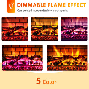 English Elm Homcom 22" Electric Fireplace Stove - Portable Infrared Heater With Realistic Flames & Safety Features W2225P249857
