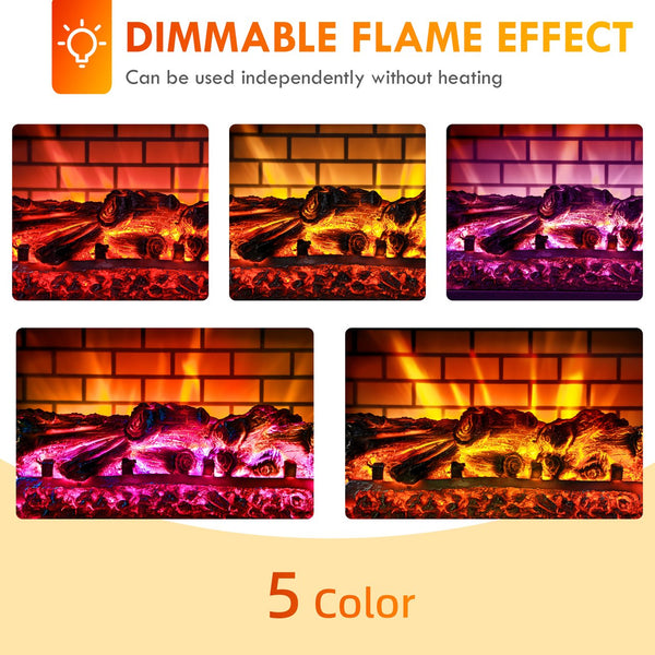 English Elm Homcom 22" Electric Fireplace Stove - Portable Infrared Heater With Realistic Flames & Safety Features W2225P249857