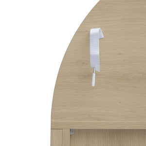 English Elm 70.28" Arched Kitchen Pantry Cabinet with Rattan Doors, 2 Drawers, Adjustable Shelves & Safety W688S00057