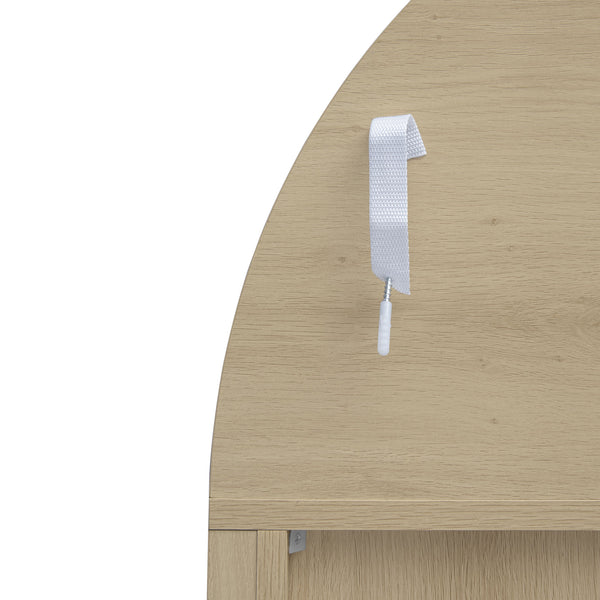 English Elm 70.28" Arched Kitchen Pantry Cabinet with Rattan Doors, 2 Drawers, Adjustable Shelves & Safety W688S00057