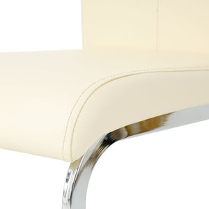 English Elm Modern Pu Upholstered Dining Chairs with Polished Metal Legs Ergonomic Set of 2 W210P164982
