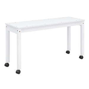 English Elm Full Size Kids Loft Bed Pinewood Frame Dual Study Desks Drawers and Open Shelving White LT000369AAK