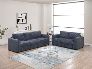 English Elm Uniform 2-Piece Sofa Set Dark Gray Wide-Welt Corduroy - Plush Back Cushions, Square Arms, 97" sofa B011S01744