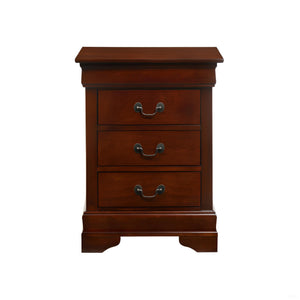 English Elm Elegant Solid-Style Nightstand with Warm Wood Finish, 3 Large Drawers, Sturdy Build, Ready-to-Use Cherry 33 L x 24 W x 19 H B078108153