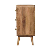 English Elm Solid Wood T-Bar Ridged Chest