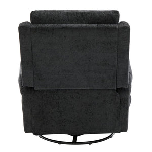 English Elm Manual Recliner Swivel Rocker Massage Chair Chenille Nursery and Living Room Seat Black N763P347287B