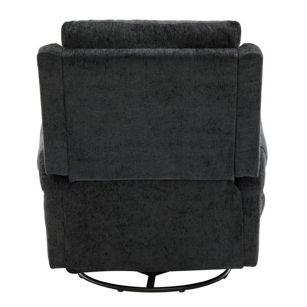 English Elm Manual Recliner Swivel Rocker Massage Chair Chenille Nursery and Living Room Seat Black N763P347287B