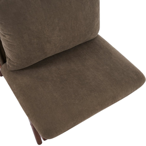 English Elm Vista Mid-century Accent Chairs Mocha Upholstered Natural Wood Frame Set of 2 N767P366304E