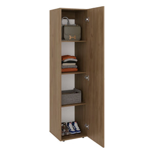 English Elm Kotlik Slim Dark Walnut Wardrobe with Four Shelves for Bedroom or Entryway B097P480459