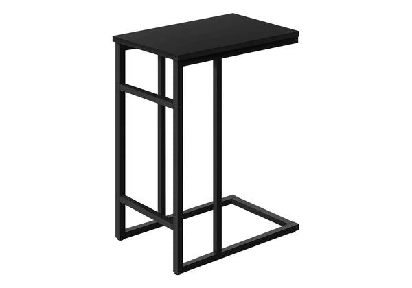 English Elm Accent Table, Modern C-Shaped Design For Versatile Use As Snack Or Laptop Stand, Black Finish B2710P218970