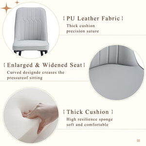 English Elm Table And Chair Set - 67" Black Wood Grain Mdf Dining Table With 8 Light Gray Pu Cushioned Chairs W1151S04173-GIGA