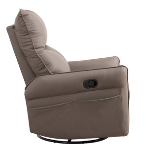 English Elm Pu Leather Swivel Glider Recliner with Footrest for Nursery Bedroom Lounge W1028115302