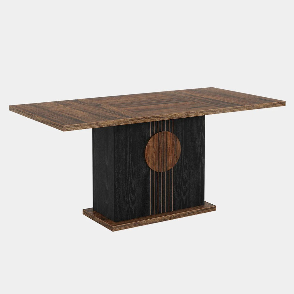 English Elm Kitchen Rectangular Dining Table Farmhouse Modern Wood Finish Seats Six Mdf Top T3971P462690