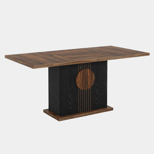 English Elm Kitchen Rectangular Dining Table Farmhouse Modern Wood Finish Seats Six Mdf Top T3971P462690