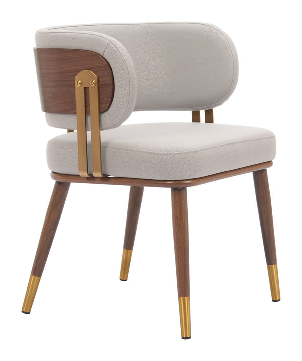 Brew Contemporary Fabric Chair with Steel Frame and Faux Wood Laminate for Elegant Dining Spaces