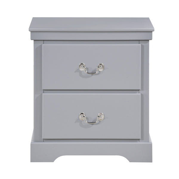English Elm 1pc Classic Seabright Nightstand with Two Drawers, Satin Nickel Pulls, Versatile Painted Finish Gray 24.25 L x 18.25 W x 28.5 H B011P233734