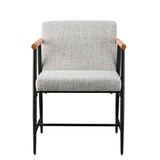 Christopher Knight Home® - Noble House - Dining Chair(Fabric-Gray+Plywood+Iron-Black)