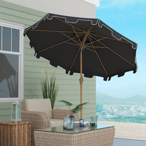 English Elm Outsunny 9' Patio Umbrella With Tilt Crank, Double-Top Vented Canopy For Ultimate Outdoor Comfort W2225P217593-GIGA