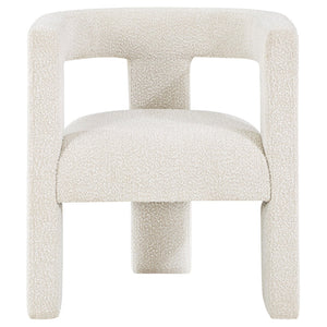 English Elm Verda Boucle Accent Chair Sculptural Curved Back Three Leg Base for Modern Interiors B062P451677