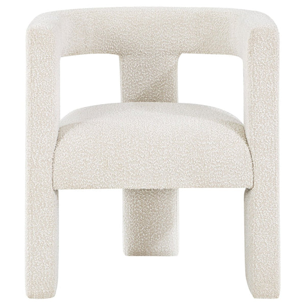 English Elm Verda Boucle Accent Chair Sculptural Curved Back Three Leg Base for Modern Interiors B062P451677