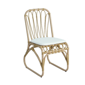 English Elm 5 Piece Outdoor Acacia Wood Dining Set with Woven Rattan Chairs for Patio N762S000009AAN