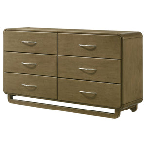 English Elm Tully 6-Drawer Dresser In Warm Nutmeg Finish - Stylish Storage Solution For Modern Bedrooms B062P374095-GIGA