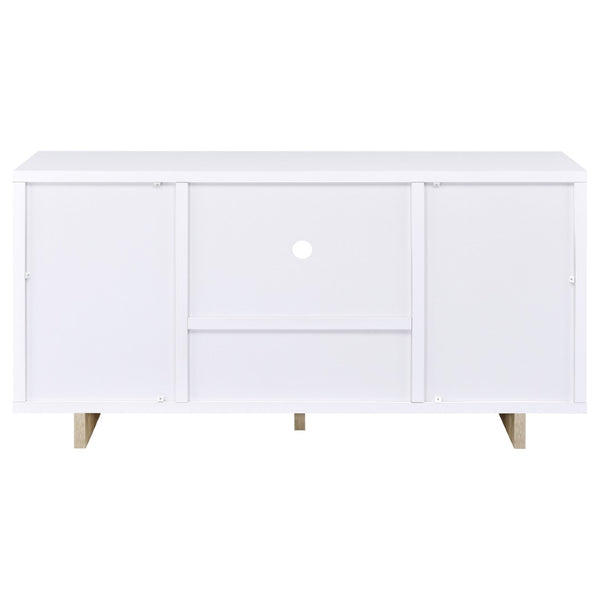 English Elm Yesler Two-tone Media Credenza with Open Shelf and Concealed Cabinet Storage B062P441083