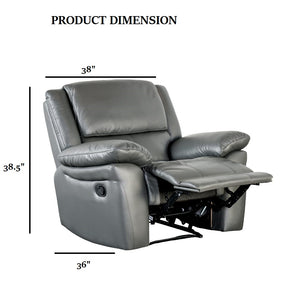 English Elm Transitional Multi-Function Glider Recliner with Channel Back, Cup Holders, Hidden Storage, Upholstered Comfort Dark Gray 43 L x 31 W x 26 H B2741P385173