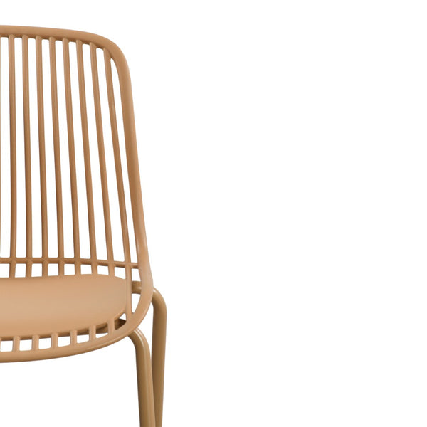 English Elm Eldred Outdoor Stackable Dining Chairs Set of 2 Uv Resistant Patio Seating Brown Yellow N776P390471Y