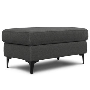 English Elm Ava Mid Century Modern Ottoman with Recycled Fabric Foam Cushion and Matte Black Legs B136P436944
