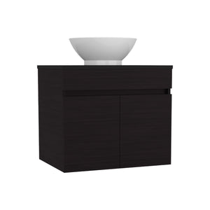 English Elm Vessel Manchester Vanity with Vessel Sink, 2 Drawers & Open Shelf in Black for Stylish Storage B070P316869