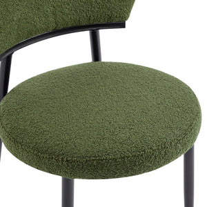 English Elm Christopher Knight Home® - Upholstered Modern Dining Chair Set of 2 with Soft Fabric Seats, Sturdy Metal Legs for Comfort & Style Black+Green N772P242368G