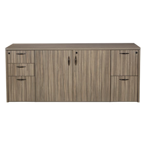OSP Home Furnishings Storage Credenza with Soft-close Doors Engineered Wood Mid-century Modern Media Console NAPURB-110