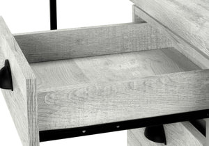 English Elm Computer Desk with Reclaimed Wood-Look Top, 3 Drawers, Compact 55" Workspace, Sturdy Metal Base Grey 60 L x 27 W x 6 H B2710P219793