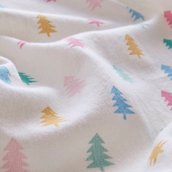 JLA Home Intelligent Design - 100% Cotton Flannel Sheet Set – Ultra-Soft 135gsm Pigment Print for Warmth, Breathable Comfort & Lasting Color Tree Block ID20-2504