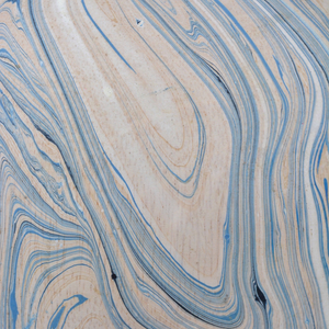 Calm Sea Marbleized Vase Set of 3 - Hand-Painted Blue & White Wood Vases for Elegant Decor