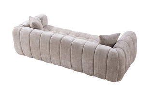 English Elm Marshmallow Cloud Sofa Oversized Boucle Four Seat Channel Tufted Living Room Couch Camel W5515P495927