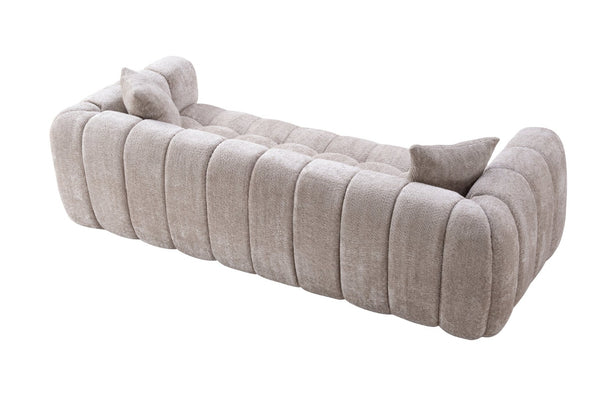 English Elm Marshmallow Cloud Sofa Oversized Boucle Four Seat Channel Tufted Living Room Couch Camel W5515P495927