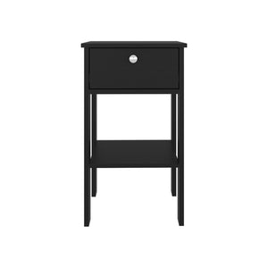 English Elm Scooba Matte Black Compact Nightstand with Drawer and Open Shelf for Modern Spaces B092P439912