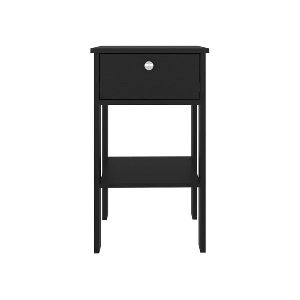 English Elm Scooba Matte Black Compact Nightstand with Drawer and Open Shelf for Modern Spaces B092P439912